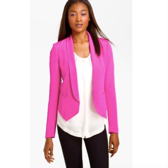 Truth and Pride Jackets & Blazers - Truth Pride Angel Hem Neon Pink Silk Blazer Coat